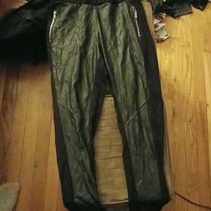 Leather front leggings